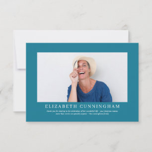 Memorial Funeral For Her Elegant Modern Photo Thank You Card