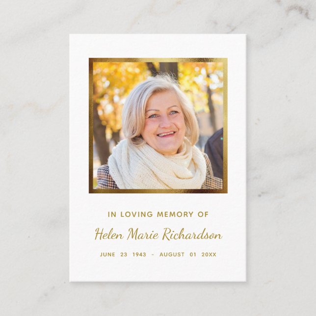 Memorial Funeral In memoriam Wake Viewing Card (Front)