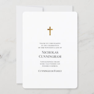 Memorial Funeral Modern and Simple Thank You Card