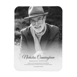 Memorial Funeral Modern Classic Simple Photo Magnet