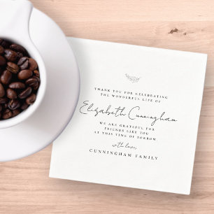 Memorial Funeral Modern Simple Elegant Chic Napkin