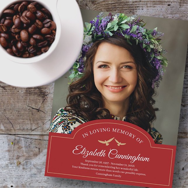 Memorial Funeral Monogram Classic Photo Thank You Postcard (Creator Uploaded)