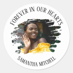 Memorial Funeral Photo Classic Round Sticker