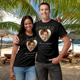 Memorial funeral photo gold heart T-Shirt