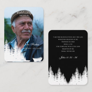 Memorial funeral prayer with photo sympathy cards