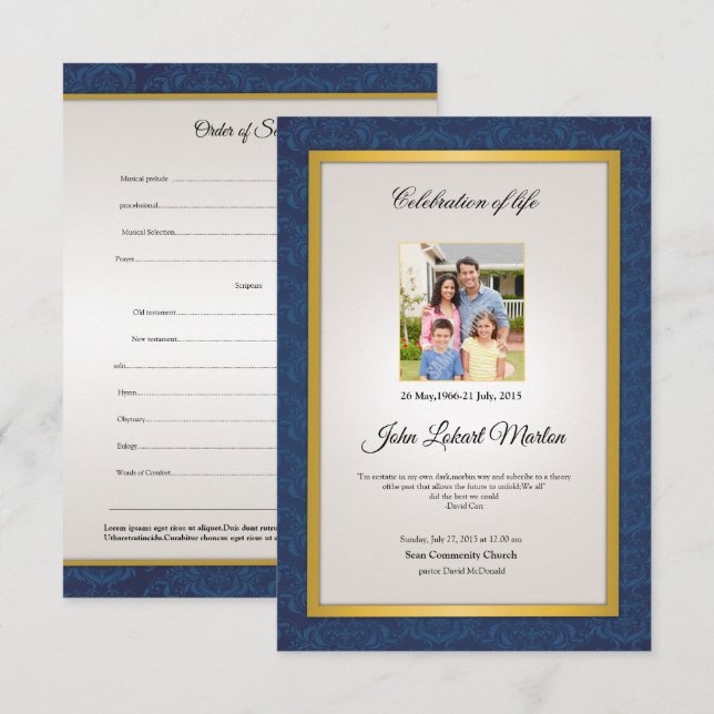 Memorial Funeral Program Template (Front/Back)