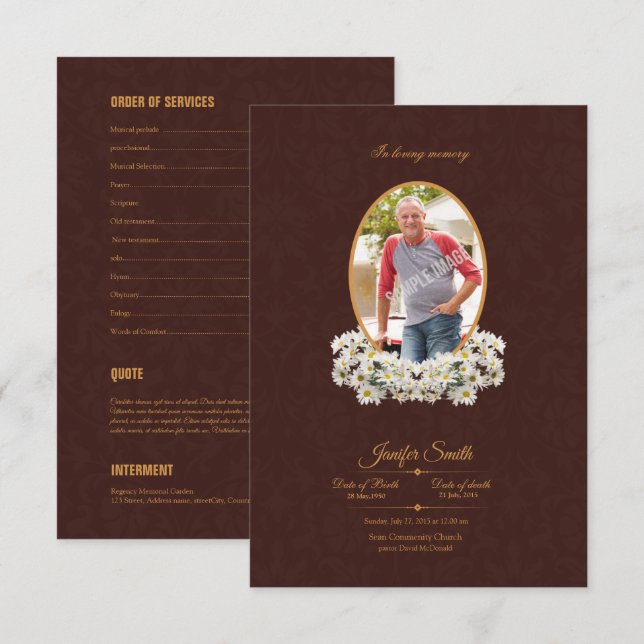 Memorial Funeral Program Template (Front/Back)