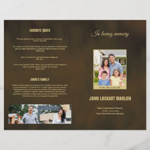 Memorial Funeral Program Template Flyer