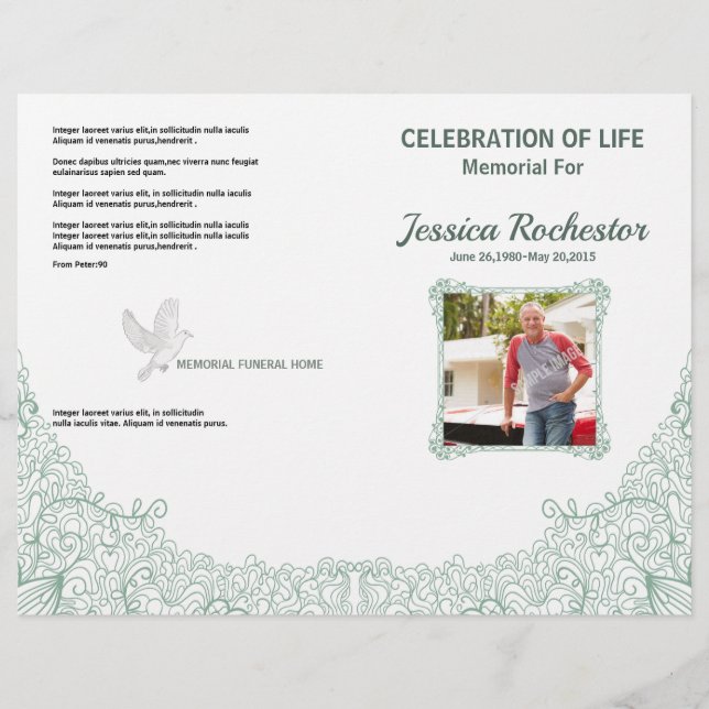 Memorial Funeral Program Template Flyer (Front)