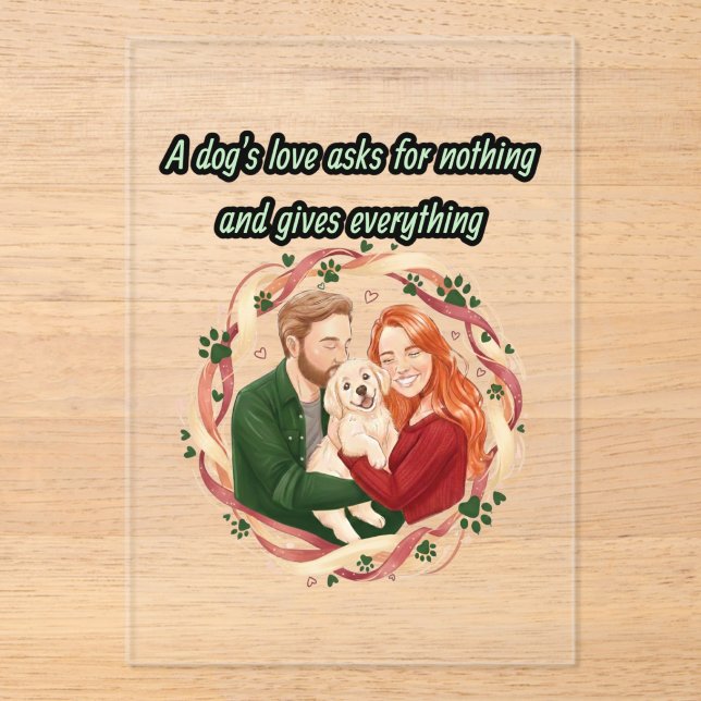 Memorial gift custom pet illustration acrylic invitations (Front)