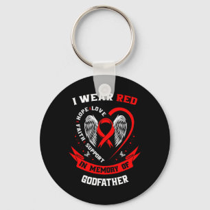 Memorial Gifts For Loss Of Godfather Heart Disease Key Ring