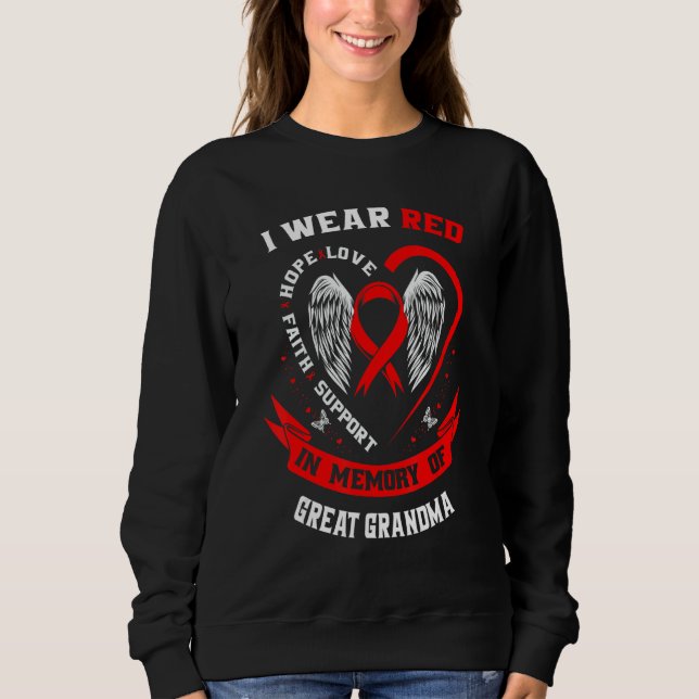 Memorial Gifts For Loss of Great Grandmother Heart Sweatshirt (Front)