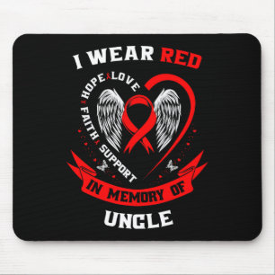 Memorial Gifts For Loss Of Uncle Heart Disease Awa Mouse Pad