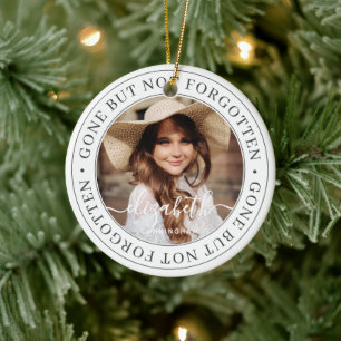Memorial Gone But Not Forgotten Elegant Chic Photo Ceramic Ornament