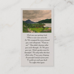 Memorial Green Orange Blue Sympathy Card