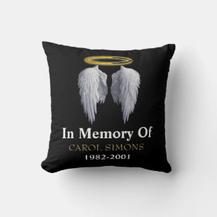 Memorial Halo & Angel Wings Throw Pillow