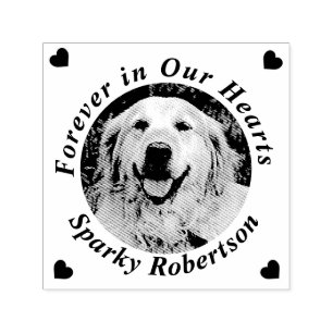 Memorial Heart Add Name Photo Self-inking Stamp