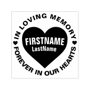 Memorial Heart Add Name Self-inking Stamp