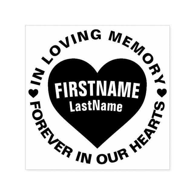 Memorial Heart Add Name Self-inking Stamp (Design)