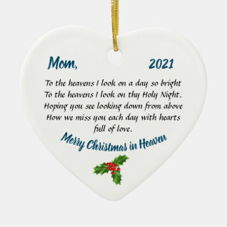 Memorial Heart Christmas Ornament Mum