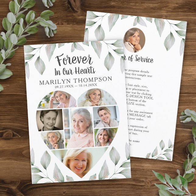 Memorial Heart Photo Collage Greenery Program (Creator Uploaded)