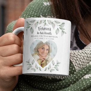 Memorial Heart Shaped Photo Forever In Our Hearts Coffee Mug