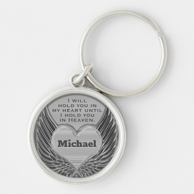 Memorial Heart with Name Key Ring (Front)