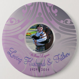 Memorial Image Mauve 6 Cm Round Badge