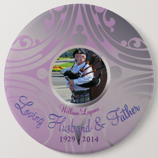 Memorial Image Mauve 6 Cm Round Badge (Front)