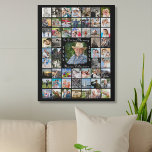 Memorial IN LOVING MEMORY 55 Photo Collage Faux Canvas Print<br><div class="desc">Celebrate the life of your loved one with this memorial keepsake 16x20" faux canvas print utilising an easy-to-upload photo collage of 55 pictures through the years in memory of someone special. Elegant calligraphy script title IN LOVING MEMORY and for the name. Showcase it at a funeral memorial service or Celebration...</div>