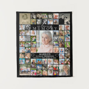 Memorial IN LOVING MEMORY 66 Photo Collage Tapestry