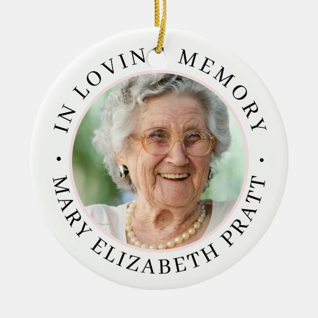 Memorial In Loving Memory Christmas Ceramic Ornament (Front)