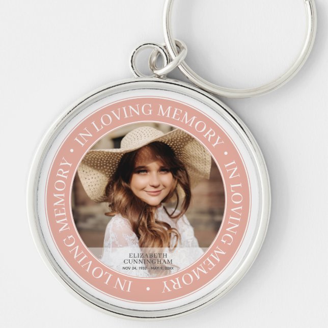 Memorial In Loving Memory Classic Custom Photo Key Ring (Front)