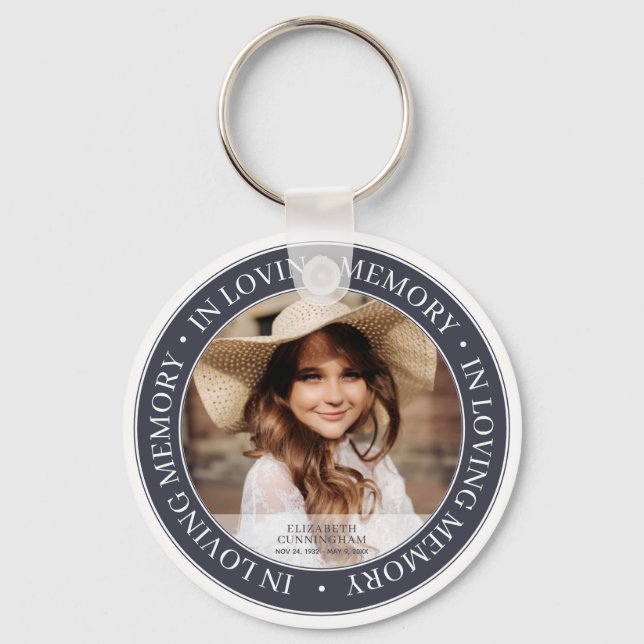 Memorial In Loving Memory Classic Custom Photo Key Ring (Front)