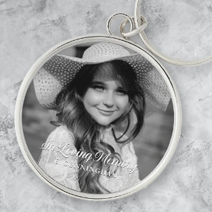 Memorial In Loving Memory Classic Elegant Photo Key Ring