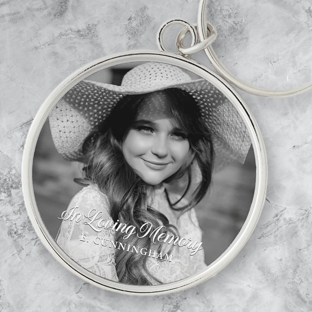Memorial In Loving Memory Classic Elegant Photo Key Ring (Creator Uploaded)