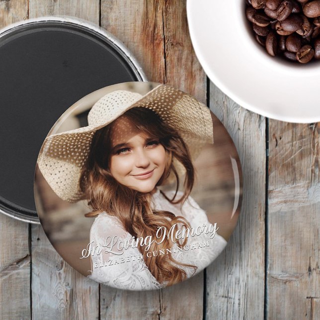 Memorial In Loving Memory Classic Elegant Photo Magnet (Creator Uploaded)