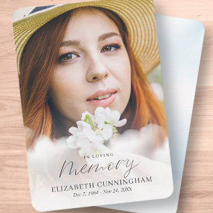 Memorial In Loving Memory Clouds Modern Photo Thank You Card