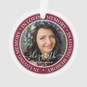 Memorial In Loving Memory Elegant Classic Photo Ornament