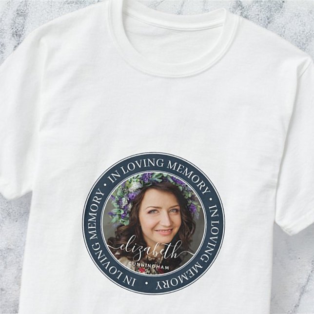 Memorial In Loving Memory Elegant Classic Photo T-Shirt (Creator Uploaded)