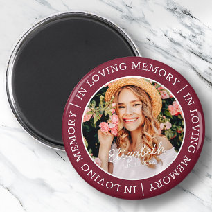 Memorial In Loving Memory Modern Custom Photo Magnet