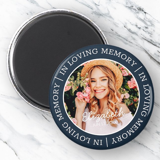 Memorial In Loving Memory Modern Custom Photo Magnet (Creator Uploaded)