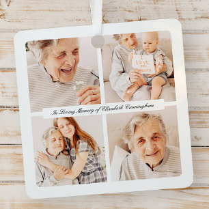 Memorial In Loving Memory Modern Elegant 4 Photos Metal Tree Decoration