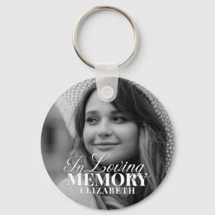 Memorial In Loving Memory Modern Elegant Photo Key Ring