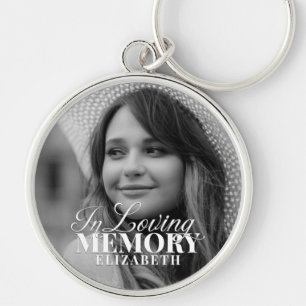 Memorial In Loving Memory Modern Elegant Photo Key Ring