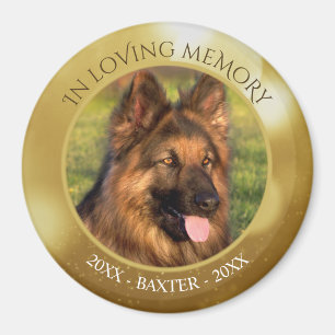 Memorial IN LOVING MEMORY Photo Name Dates Gold Magnet