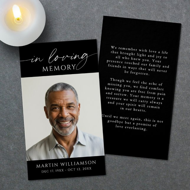 Memorial In Loving Memory Photo Simple Prayer Card (Creator Uploaded)