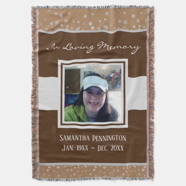 Memorial In Loving Memory Photo Throw Blanket (Front Vertical)