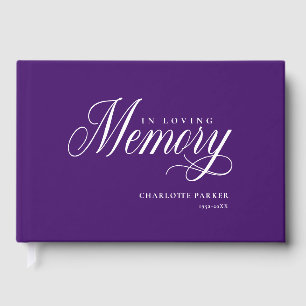 Memorial "In Loving memory" Purple Guest Book