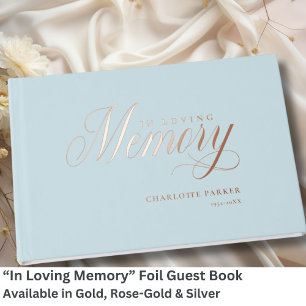 Memorial "In Loving memory" Rose-Gold-Foil, Guest Book
